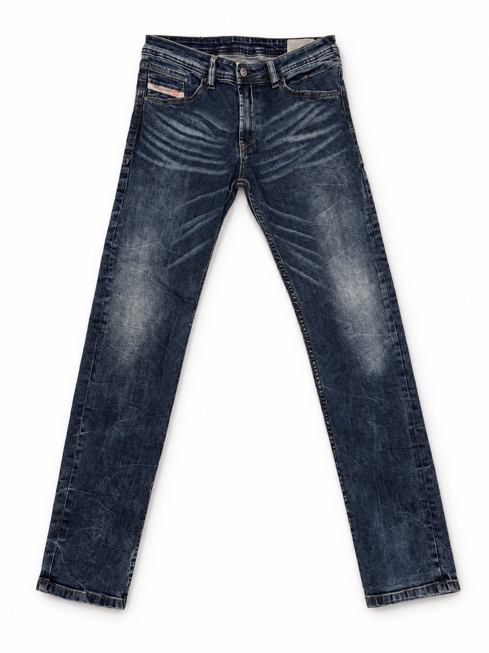 Diesel Industry Dark Wash Distressed Straight Leg Jeans Y2K